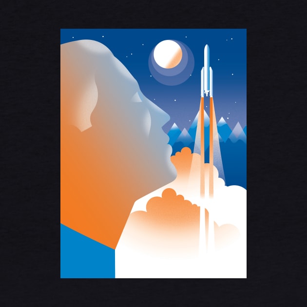 Rocket launch man by Neil Webb | Illustrator